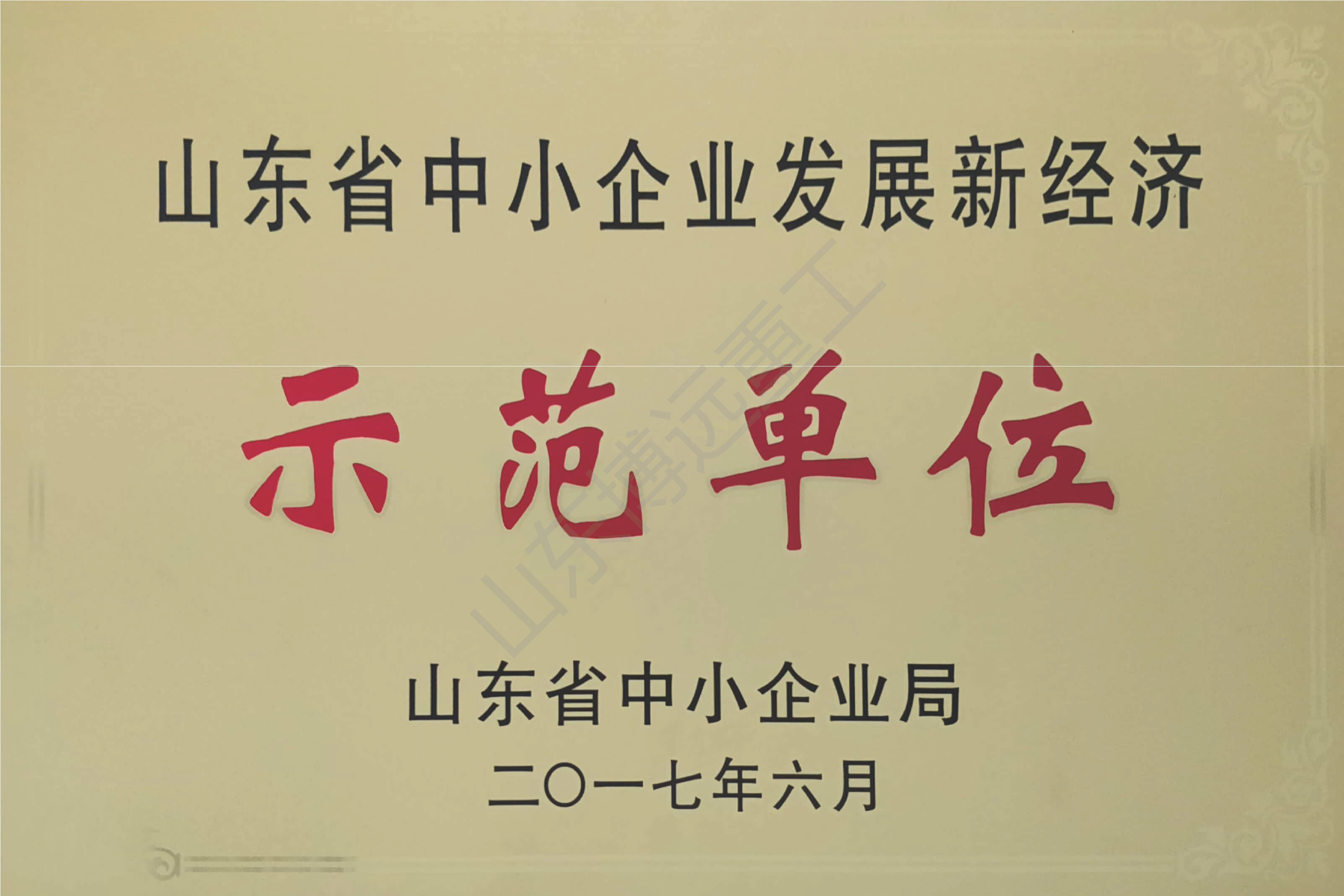 山東省中小企業(yè)發(fā)展新經(jīng)濟示范單位